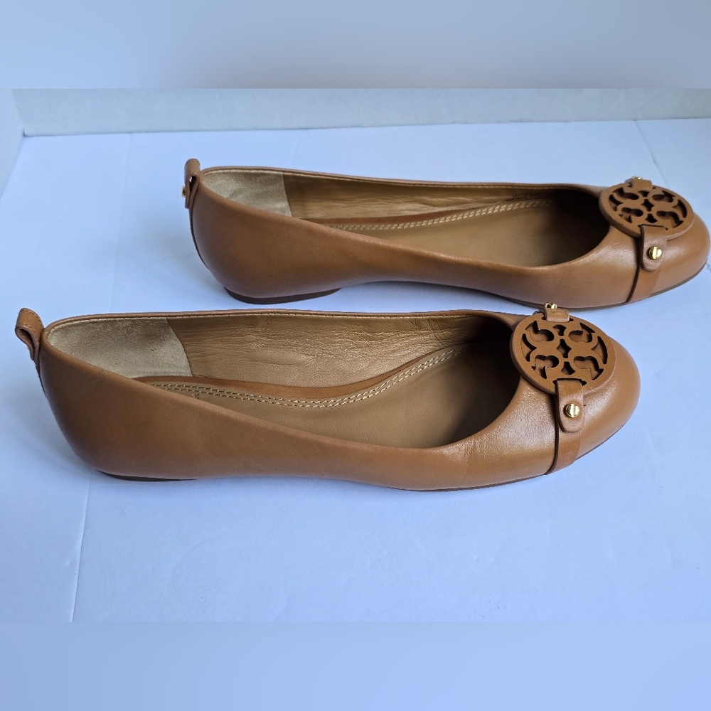 Tory Burch Tan Ballet Flats 7m Gabriel - Picture 3 of 6